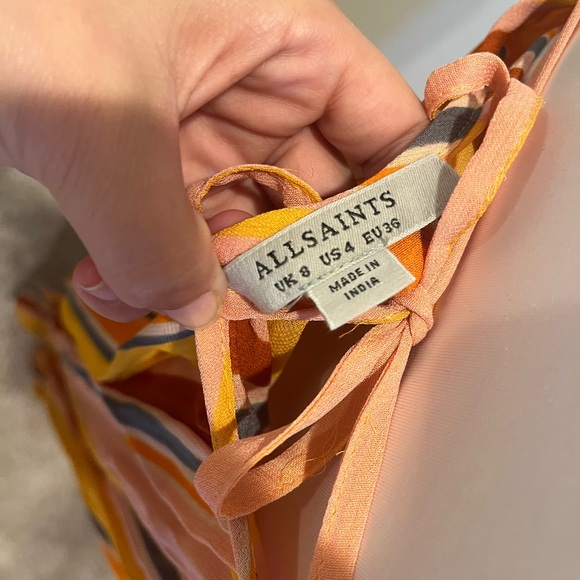 All Saints Vibrant Striped Maxi Dress NEW - Picture 2 of 4